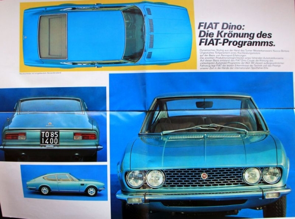 Fiat Dino Coupe Modelprogram 1967 Carbrochure (8385)